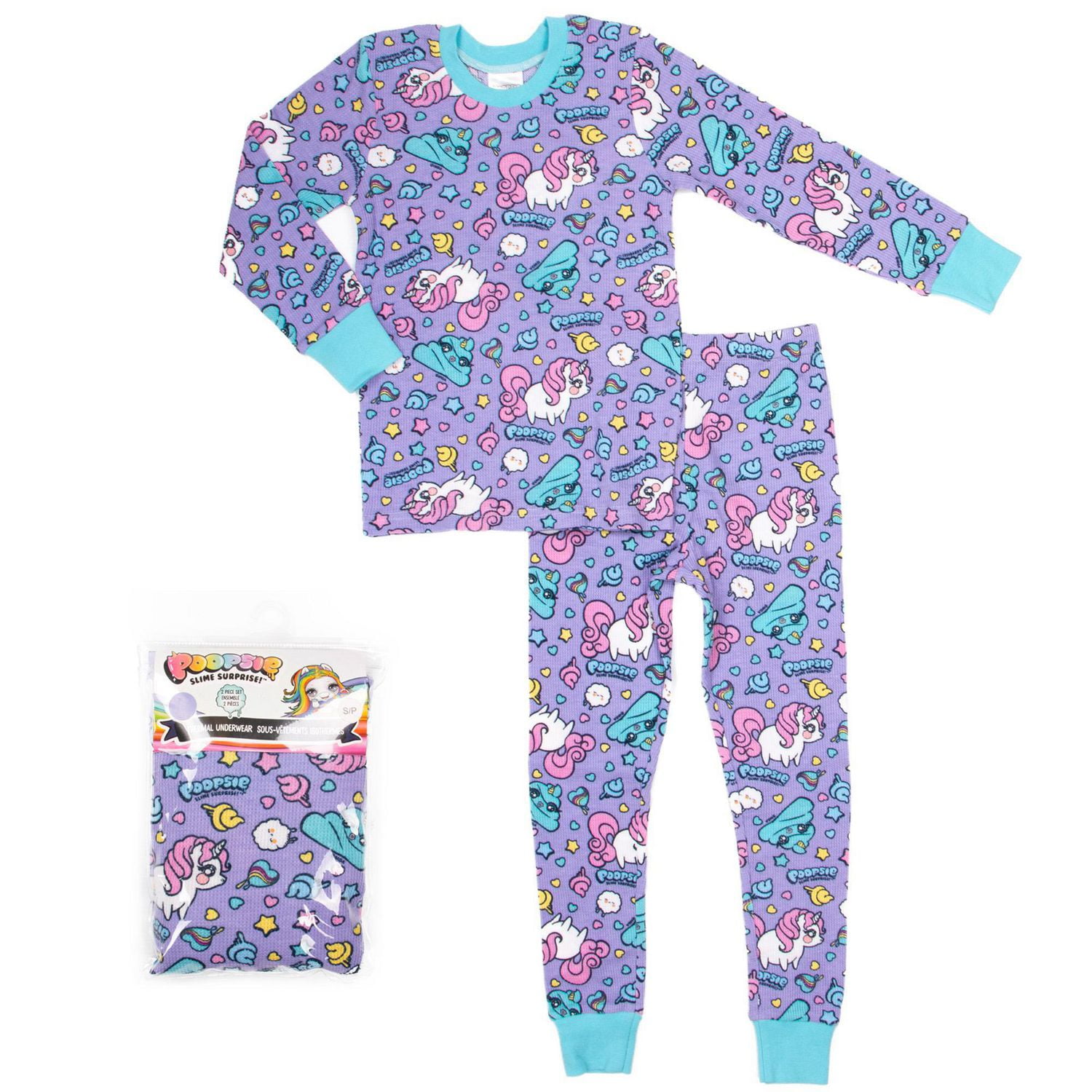 Poopsie Girl's 2-Piece Long Sleeve Thermal Pyjama Set