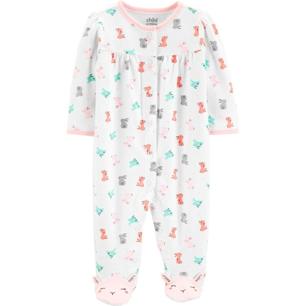 Tenue avec pyjama-grenouillère pour nouveau-née fille Child of Mine made by Carter’s – lapin