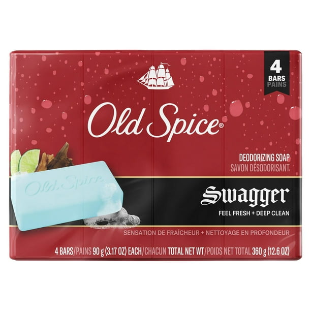 Old Spice Bar Soap for Men, Swagger, 4 Bars, 360G Walmart.ca