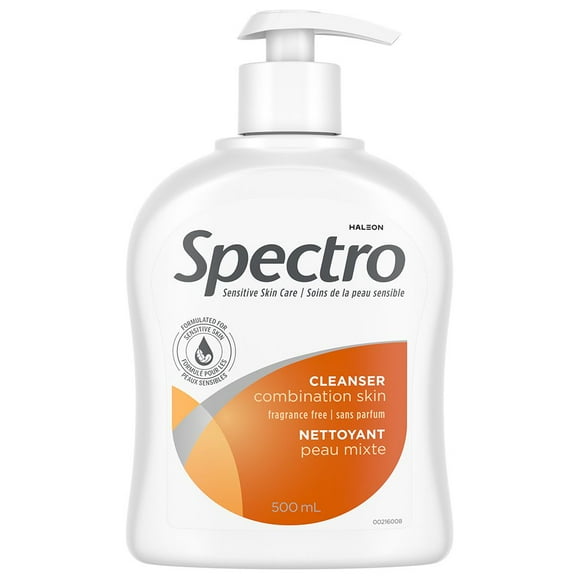 Spectro Facial Cleanser for Combination Skin, Fragrance and Dye Free, Pump Dispenser, 500 ml Fragrance Free