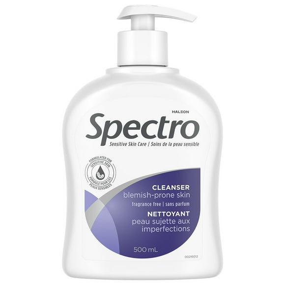 Spectro Facial Cleanser for Blemish Prone Skin, Fragrance and Dye Free, Pump Dispenser, 500 ml Fragrance Free