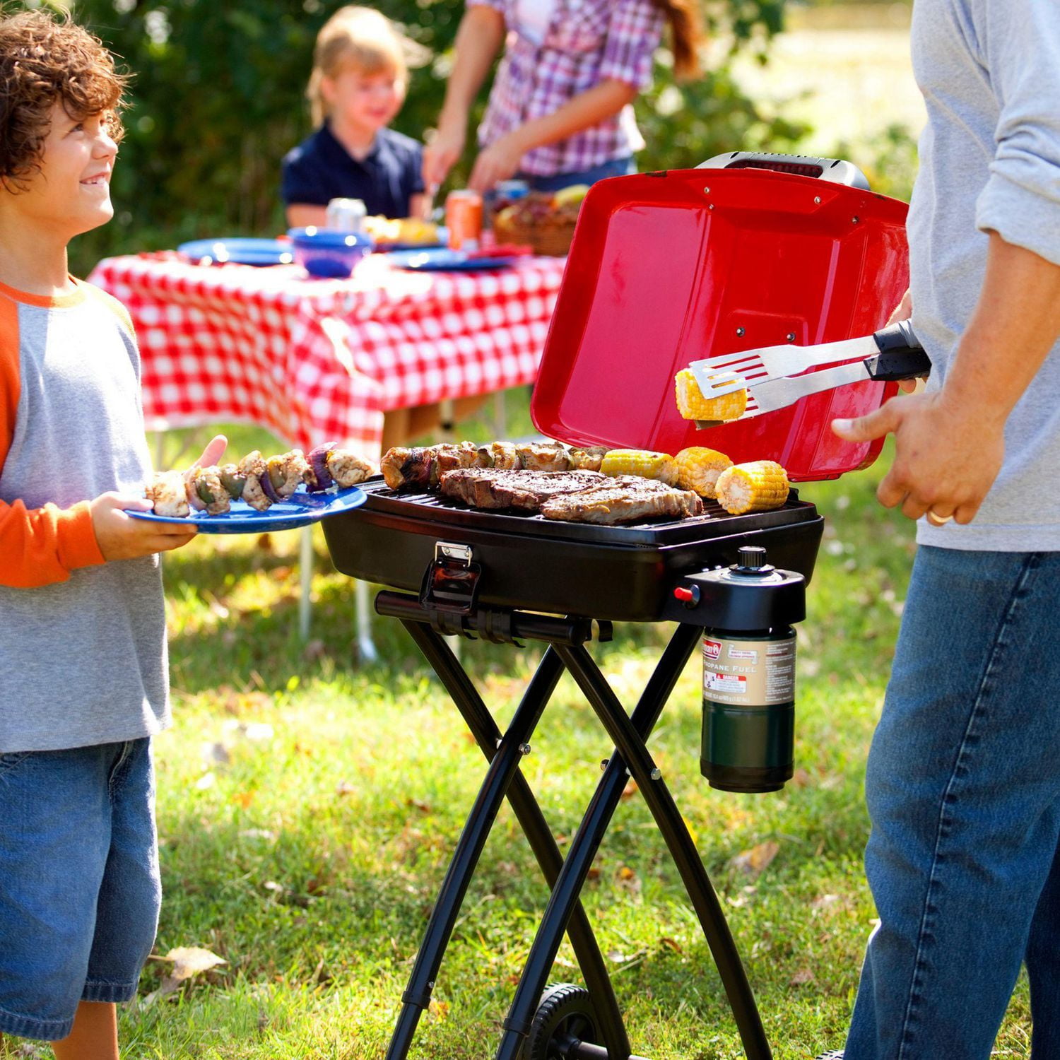 Coleman Road Trip Sportster Propane Gas Grill 11 000 BTUs Red