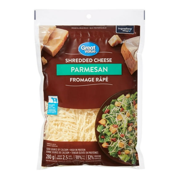 Great Value Parmesan Shredded Cheese, 280 g