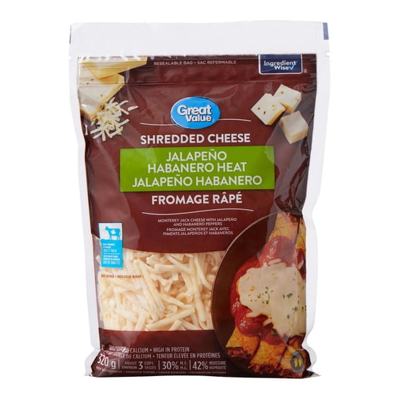 Great Value Jalapeño Habanero Heat Shredded Cheese
