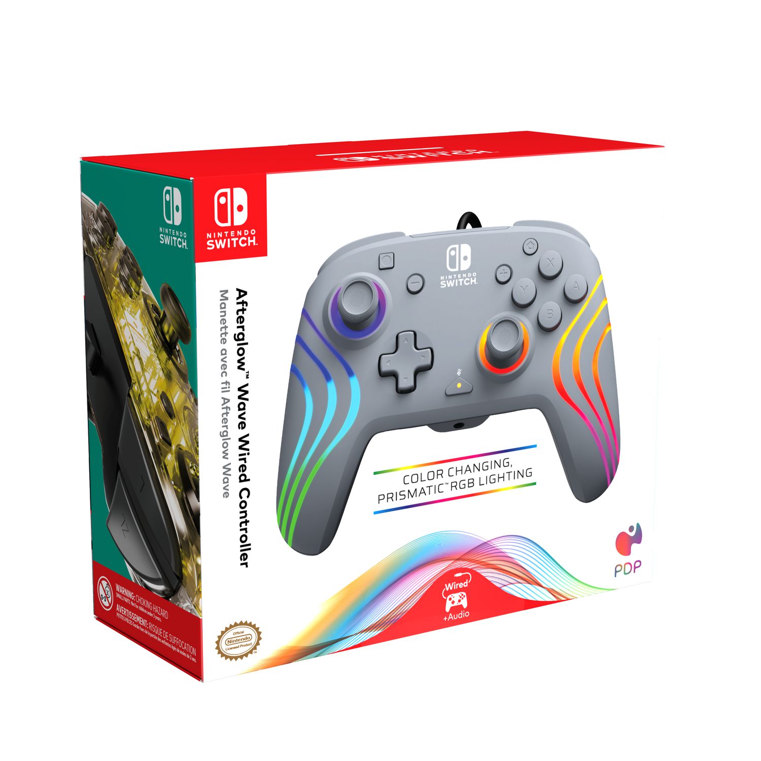 PDP Afterglow™ Wave Wired Controller: Grey Nintendo Switch 