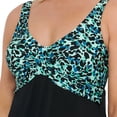 thumbnail image 3 of Krista Women's V-neck Ruched Front Nylon Spandex Swimdress, 3 of 4