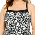 thumbnail image 3 of Krista Plus Women's Square Neck Animal Print One Piece Swimsuit with Adjustable strap, 3 of 4