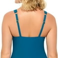 thumbnail image 3 of Krista Women's Scoop Neck Ribbed One Piece Swimsuit with Button Detail, 3 of 4