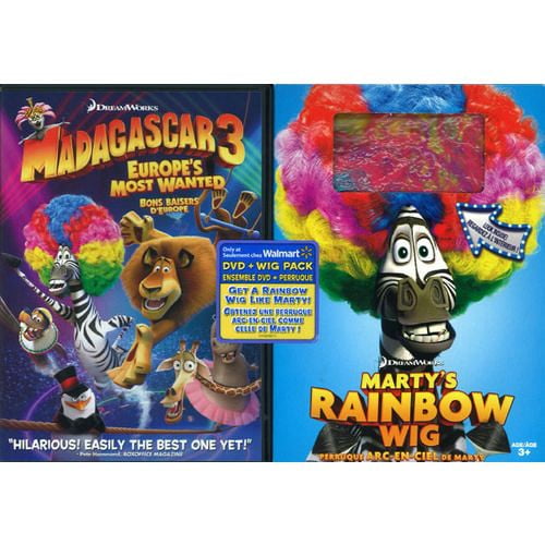 Madagascar 3 : Bons Baisers d'Europe (DVD + Perruque Arc-en-ciel) (Exclusif à Walmart)
