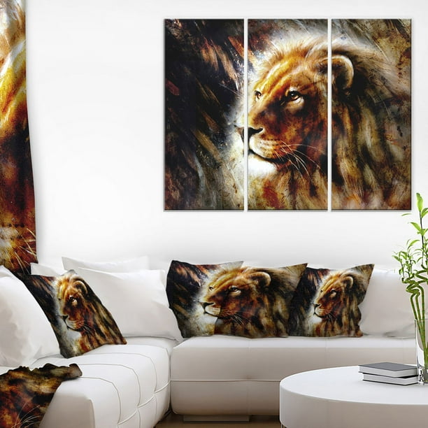 Impression sur toile « lion majestueusement paisible » Design Art