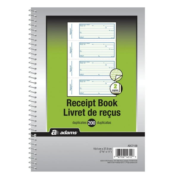 Spiral Receipt Book - Bilingual, 200 Sets - Walmart.ca