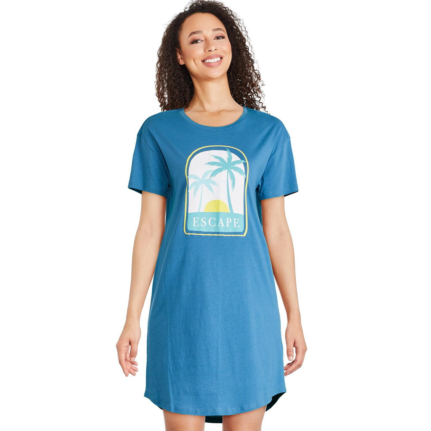 Chemise de nuit à encolure ras du cou George pour femmes