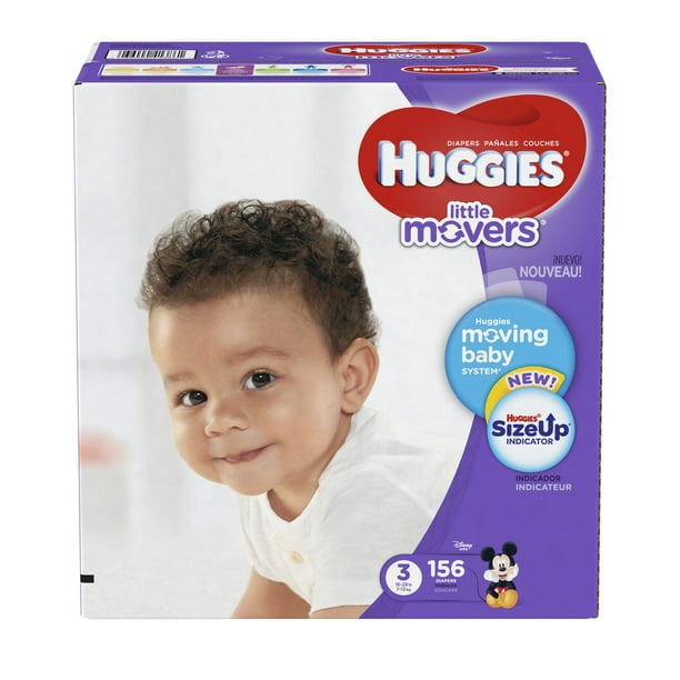 Couches Huggies Little Movers, format Mega Colossal