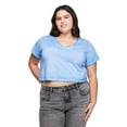 thumbnail image 1 of No Boundaries Plus Women's Boxy V-Neckline Tee, 1 of 6