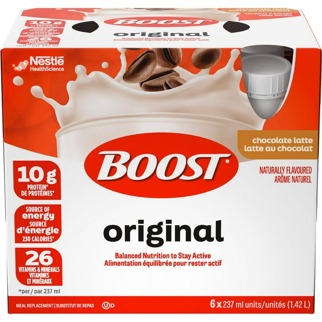BOOST Original Chocolate Latte Meal Replacement Drink Pack of 6