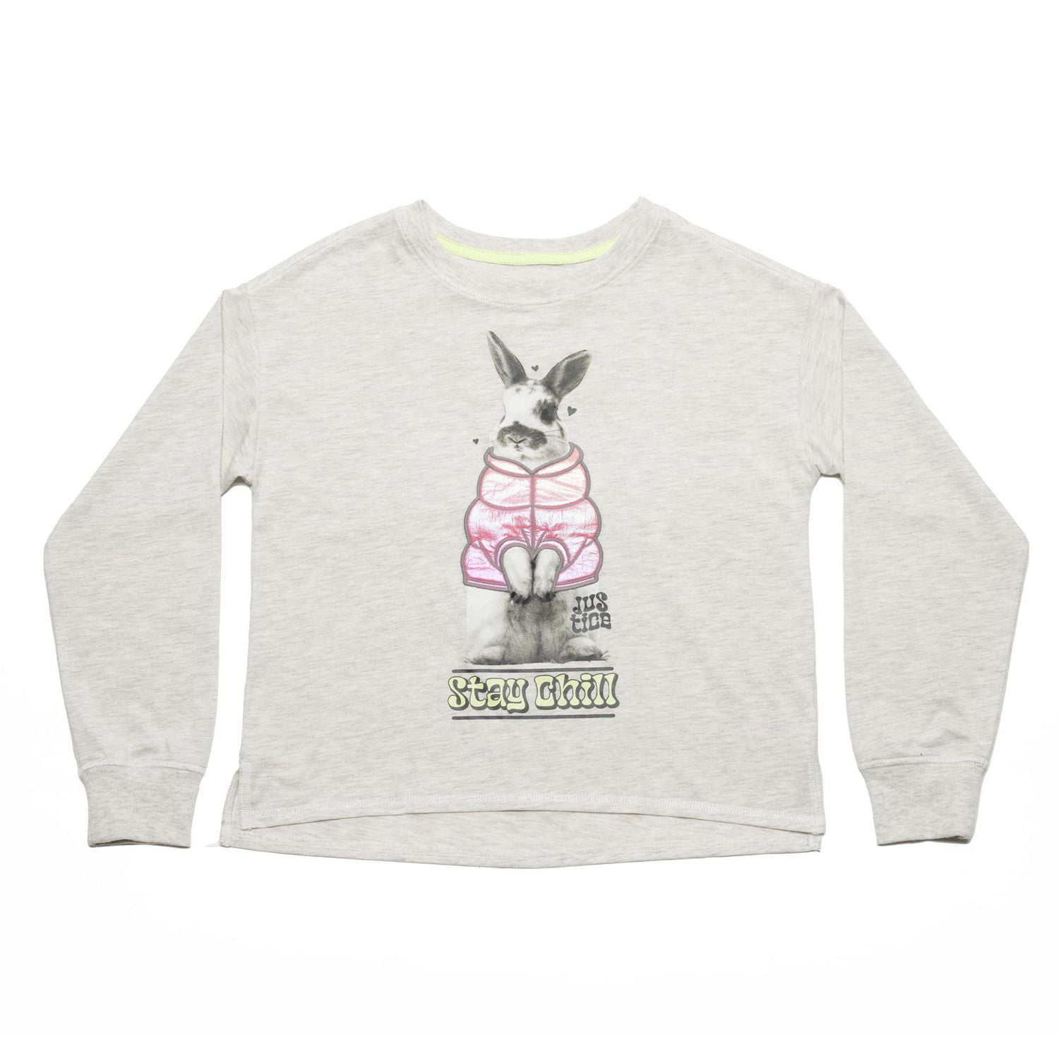 Justice Girls Bunny Puff Veste à manches longues