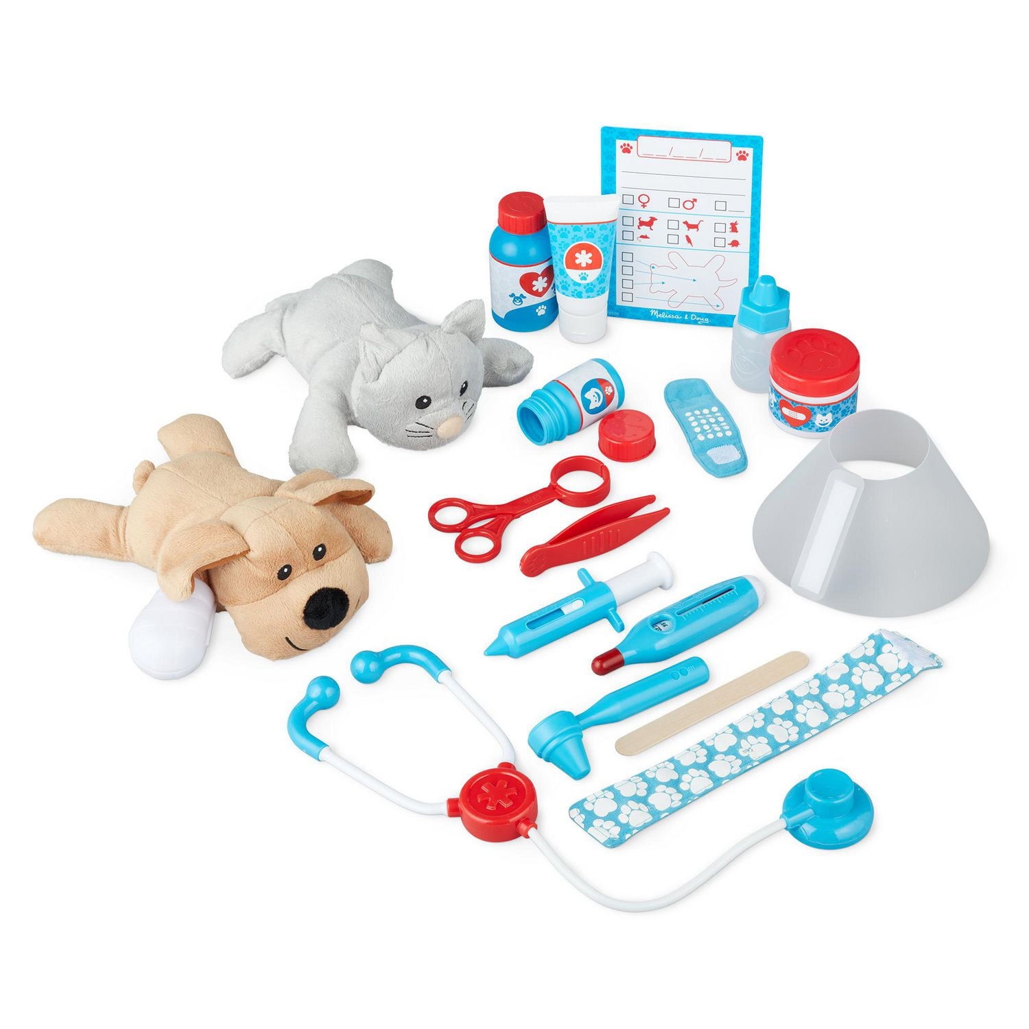 Melissa Doug Examine and Treat Pet Vet Play Set 24 pcs Vet Play Set Walmart