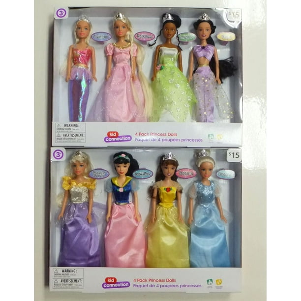 Paquet de 4 poupées princesses