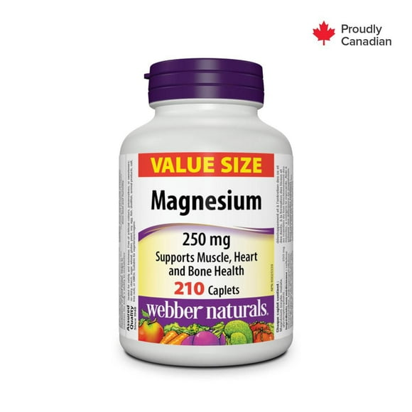 Webber Naturals Magnesium 250 mg Caplets, 210 Caplets