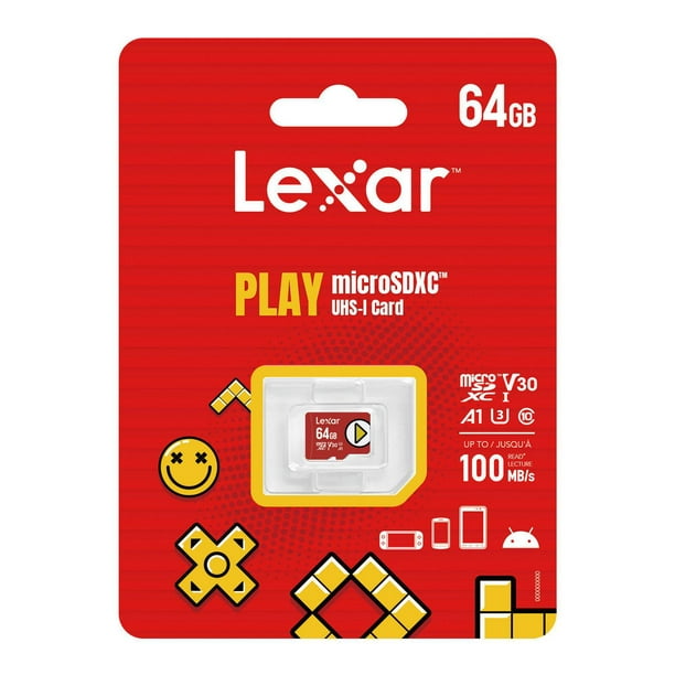 Carte mémoire SD Lexar Carte TF MicroSD 64GB U3 V30 UHS-I-Blanche+Noir