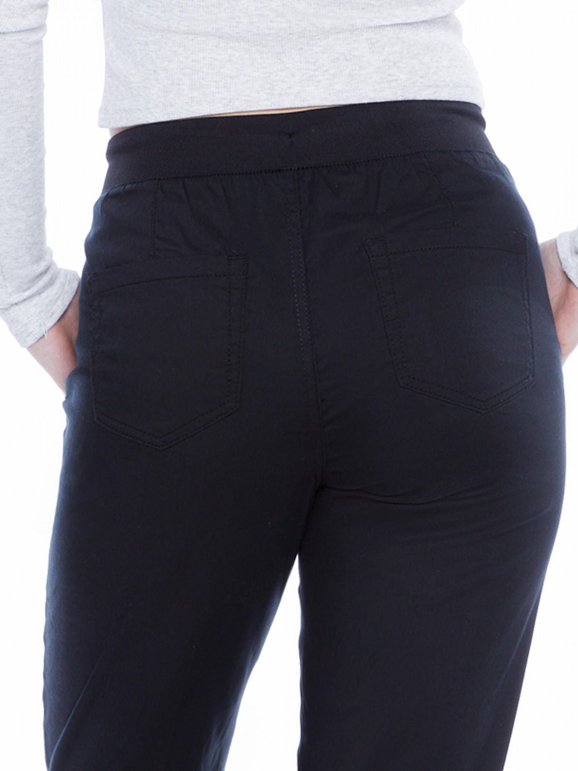 Jeaniologie ™ Ladies Mid Rise Pull on Jogger - Black