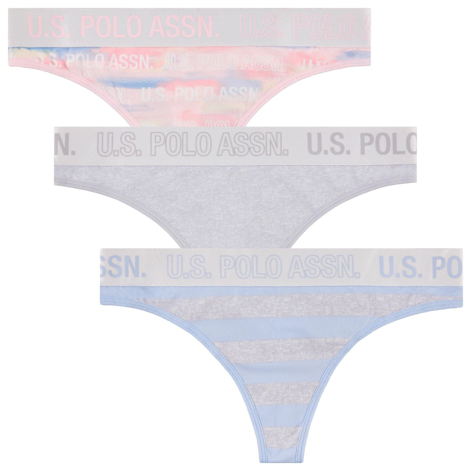 U.S. Polo Assn. Women's 3-Pack Soft Microfiber Thongs