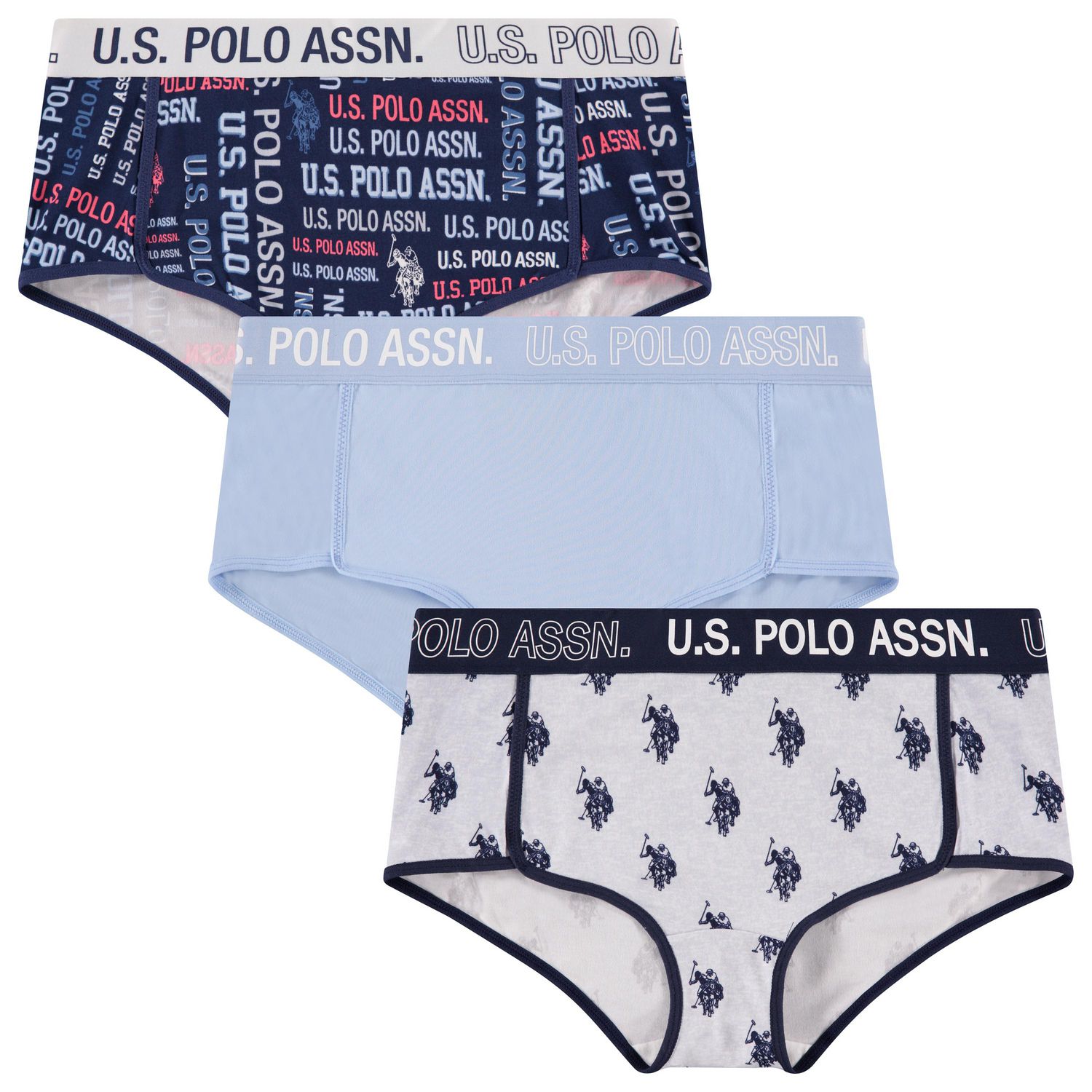 U.S. Polo Assn. Women's 3-Pack Soft Microfiber Boylegs 