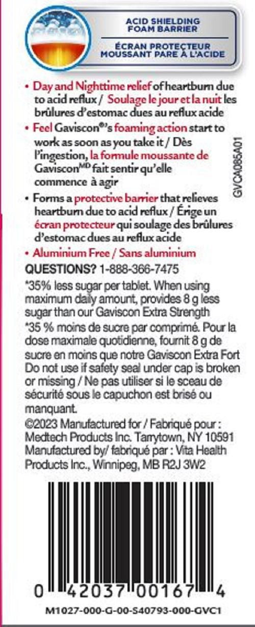 Gaviscon Extra Strength Flavour Burst Fruit Blast Tablets, 60 CHEWABLE FOAMTABS