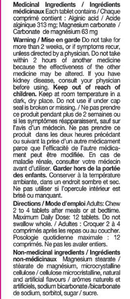 Gaviscon Extra Strength Flavour Burst Fruit Blast Tablets, 60 CHEWABLE FOAMTABS