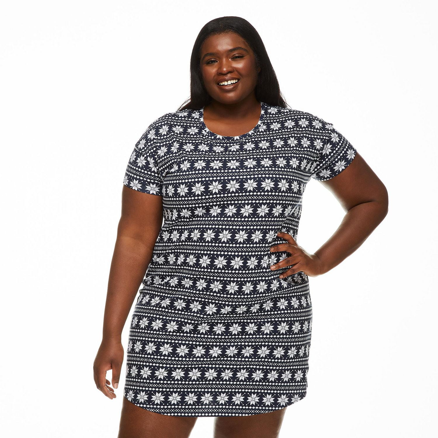 Chemise de nuit à manches courtes George Plus pour femmes