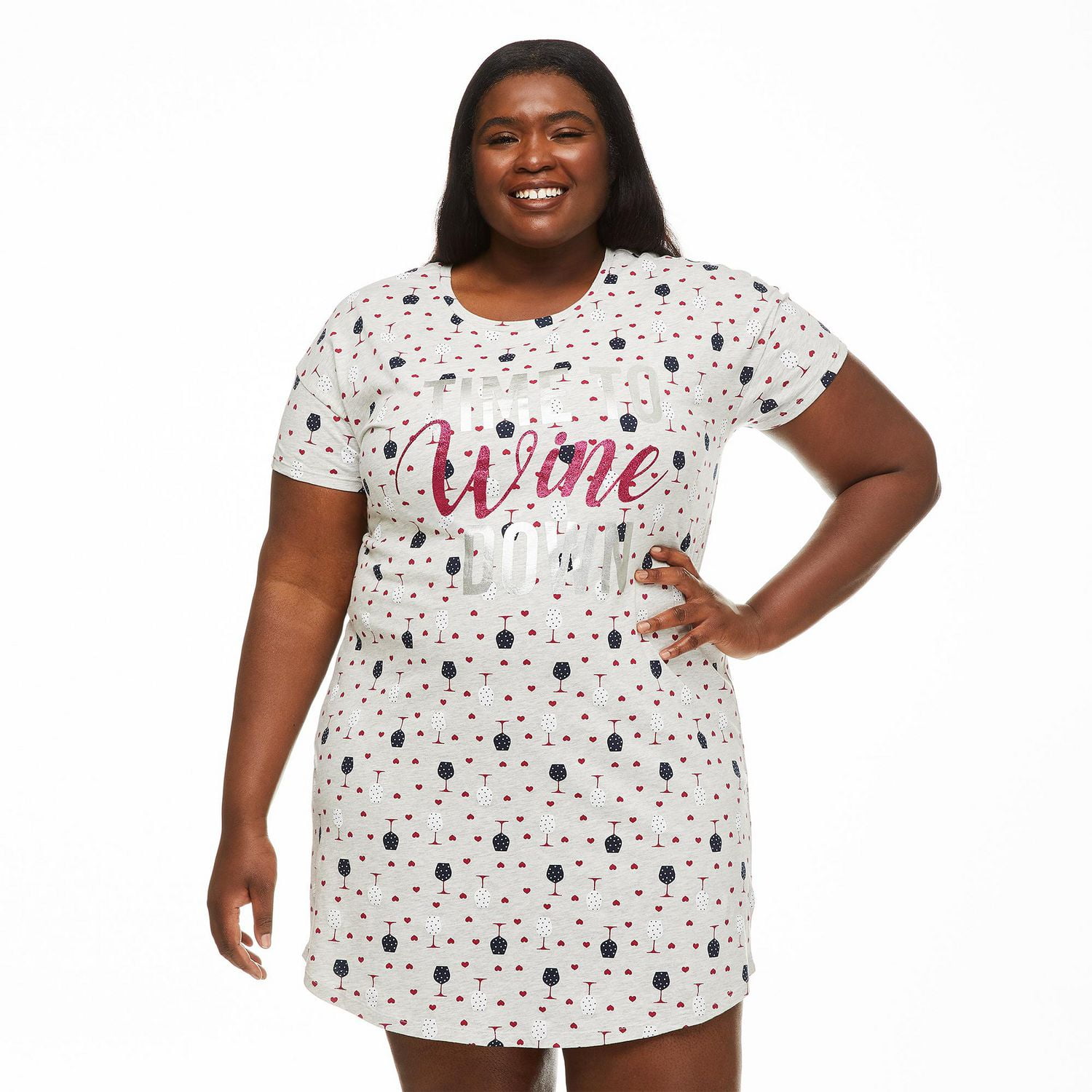 Chemise de nuit à manches courtes George Plus pour femmes