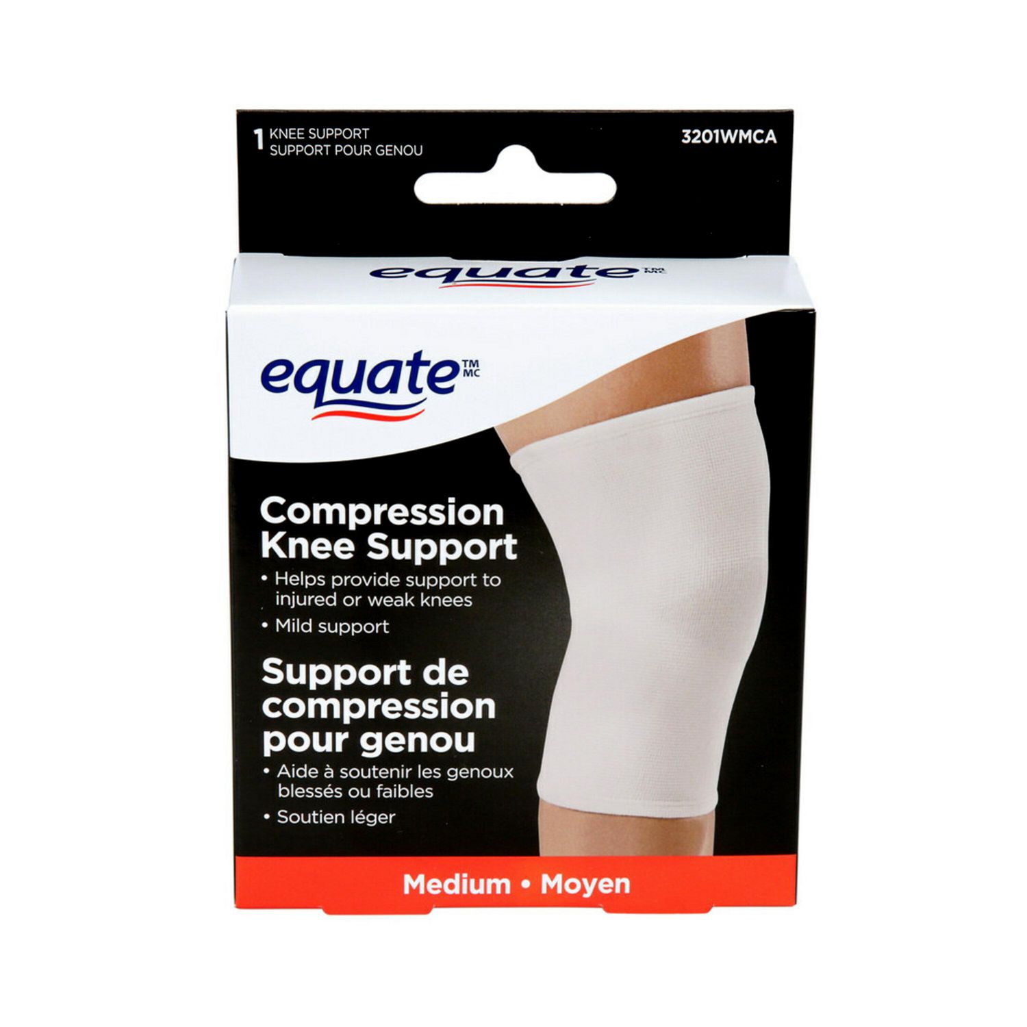 Support de compression pour genou 3201WMCA Equate(Tm/Mc), Taille M