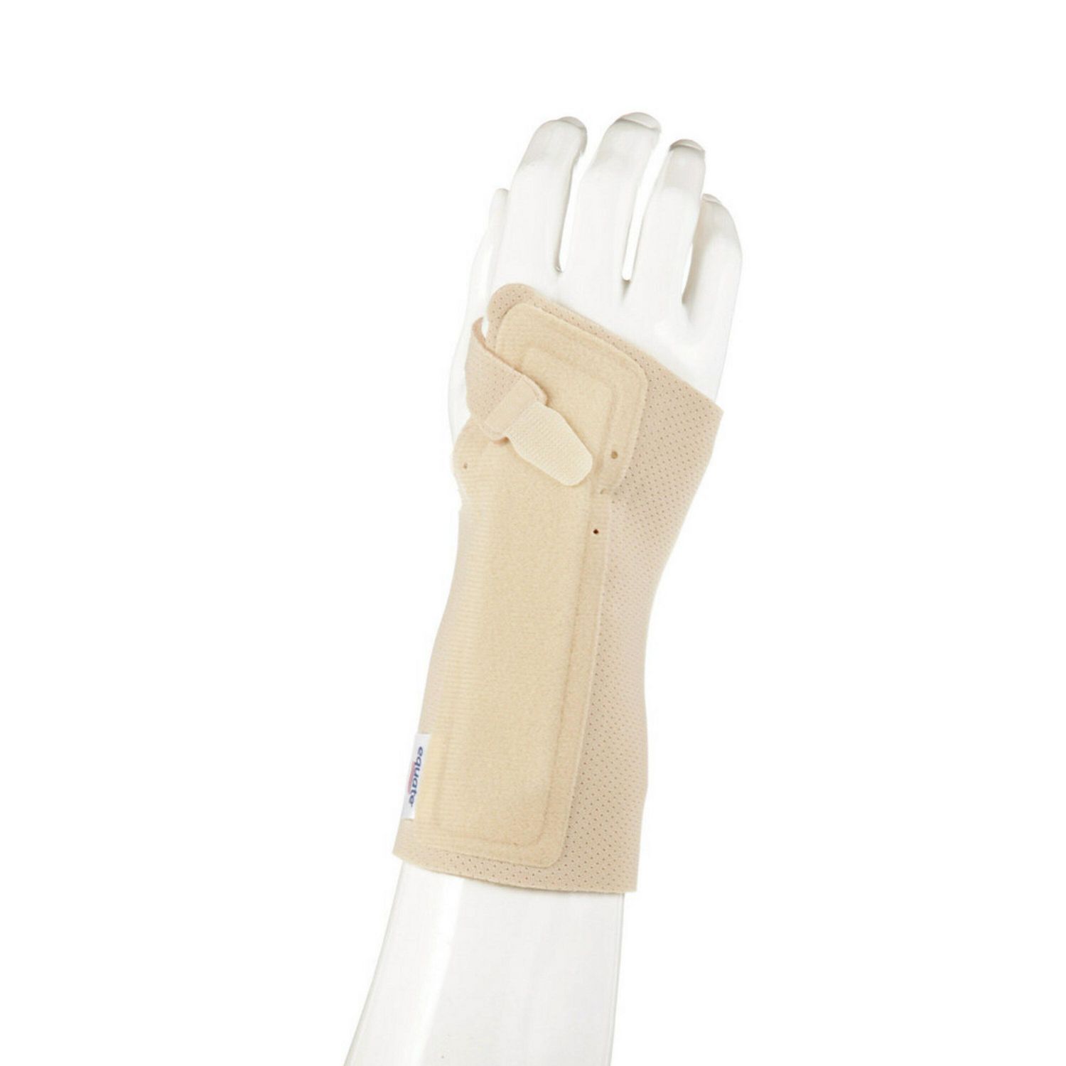 Equate(Tm/Mc) Reversible Splint Wrist Brace 39702WMCA, Size M medium reversible splint wrist brace, centered front view; single brace shown with reversible design to fit either wrist and a supportive splint for recovery from sprains, injuries, or everyday strain.