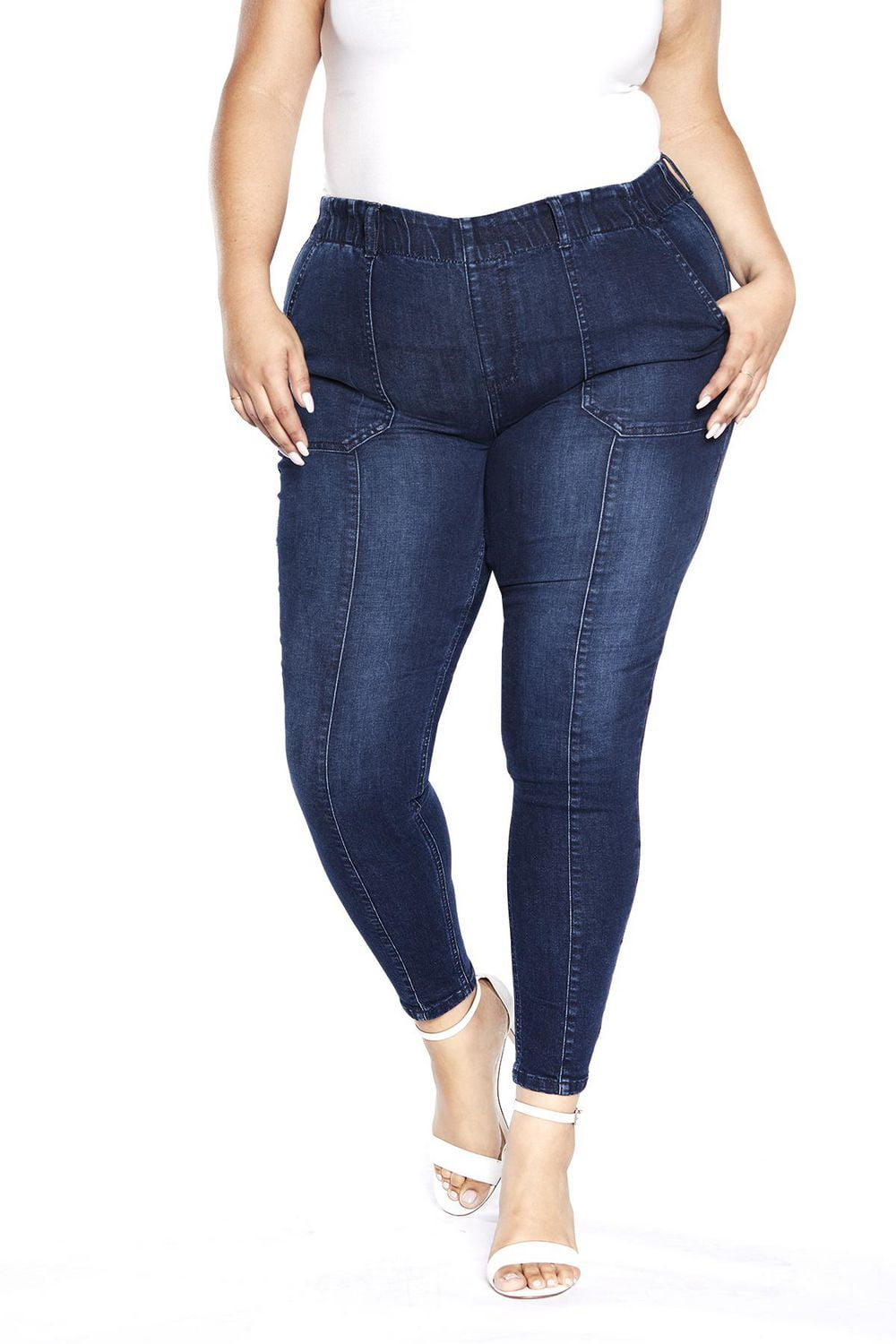Frankie & Stella ™ Women's Plus High Rise Pull On Skinny Jean Walmart