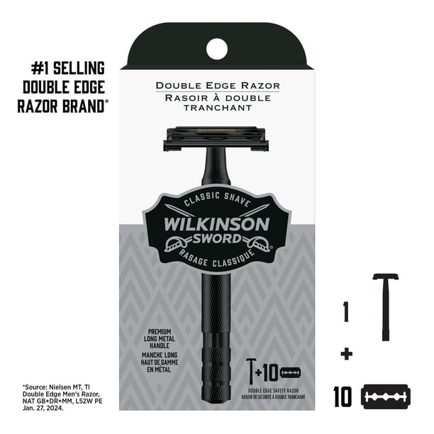 Wilkinson Sword Safety Double Edge Safety Razor for Men with Black ...