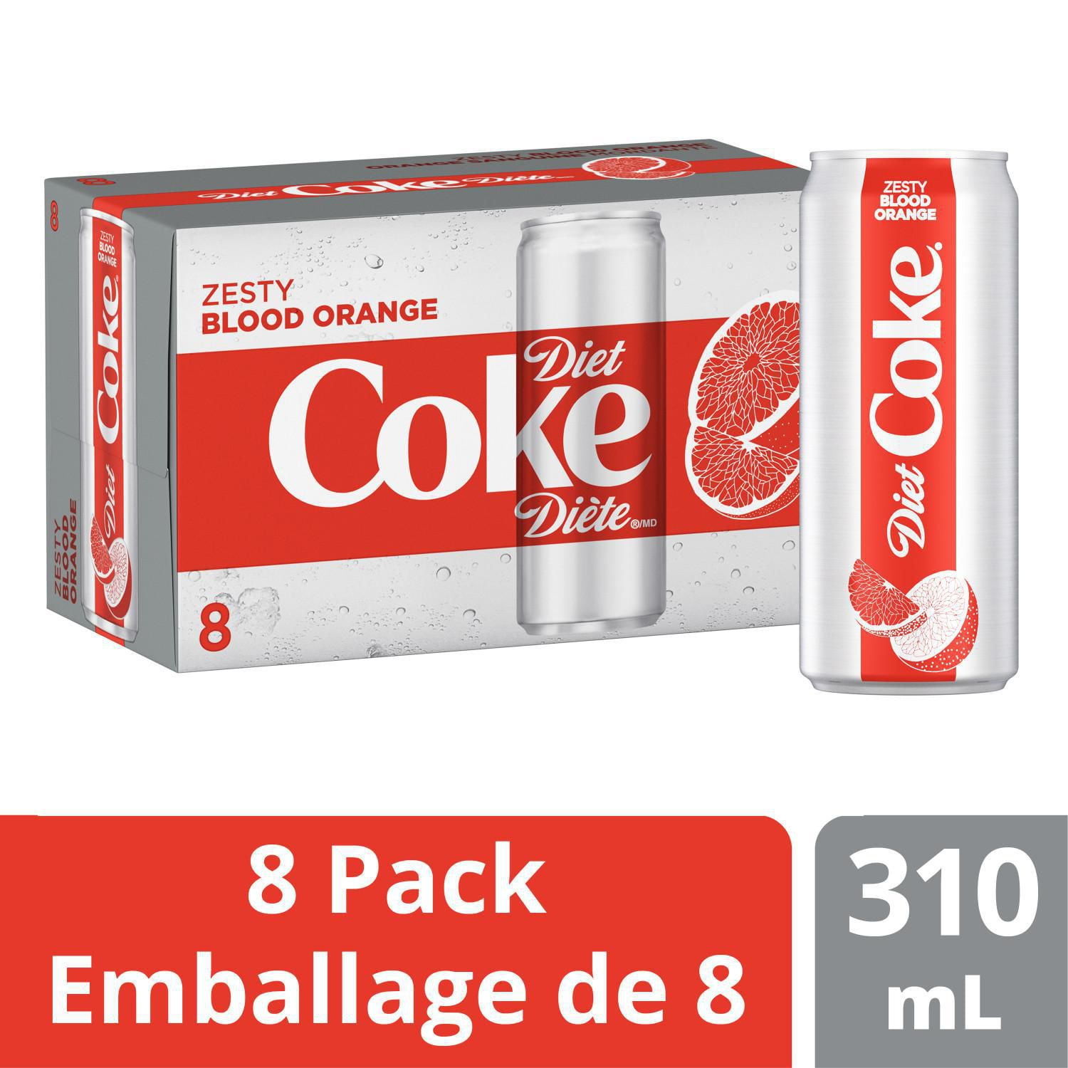 Diet Coke® Zesty Blood Orange 310mL Cans, 8 Pack Walmart Canada