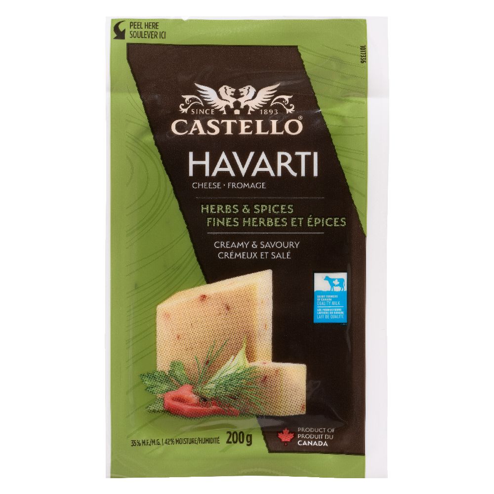 Fromage à saveur d'herbes et d'épices havarti Castello 200 g