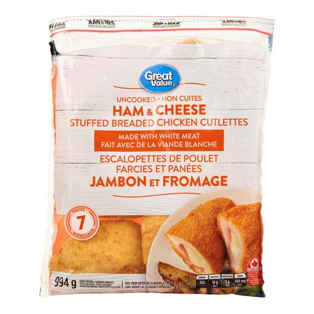 Great Value Ham And Cheese Stuffed Breaded Chicken Breast Cutlets, 7
