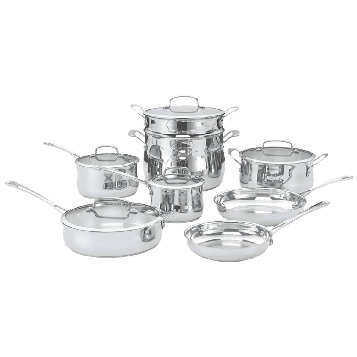 Cuisinart 13 Piece Contour Stainless Cookware Set | Walmart Canada Cuisinart Tri-ply Pro Stainless Steel 13-piece Cookware Set