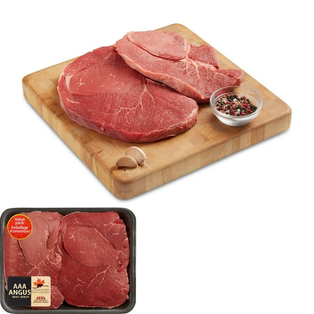 Pointes de surlonge de bœuf Mon marché fraîcheur en emballage économique, 2-3 biftecks, Bœuf Angus AAA, 0,67 - 0,95 kg