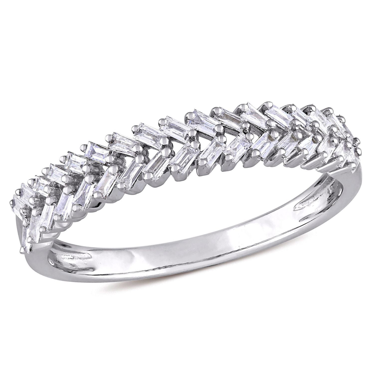 Miabella 1/3 Carat T.W. Diamond 14K White Gold Anniversary Ring