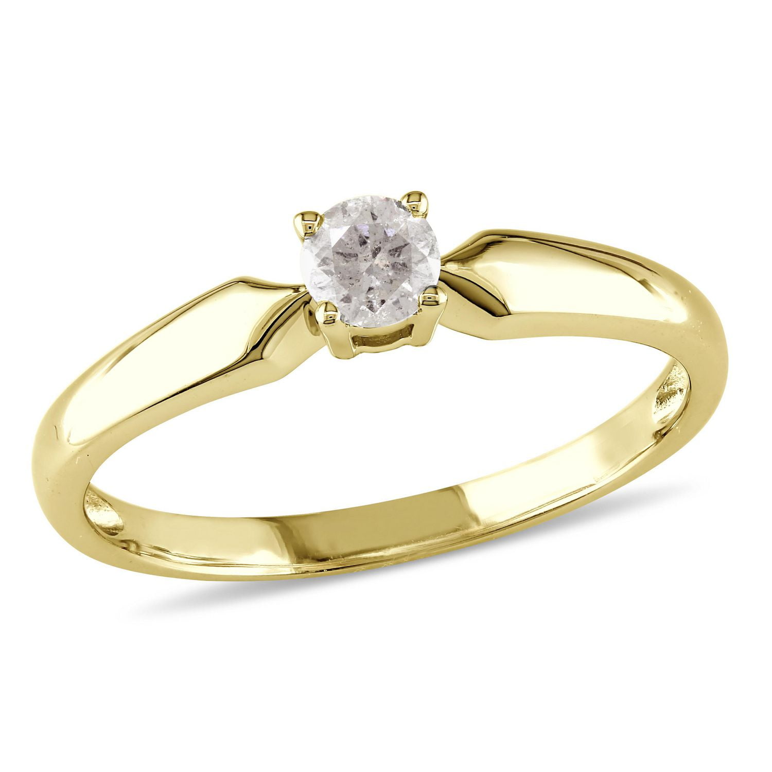 Bague de fiançailles solitaire Miabella avec diamants 1/5 CT poids total en or jaune 10K