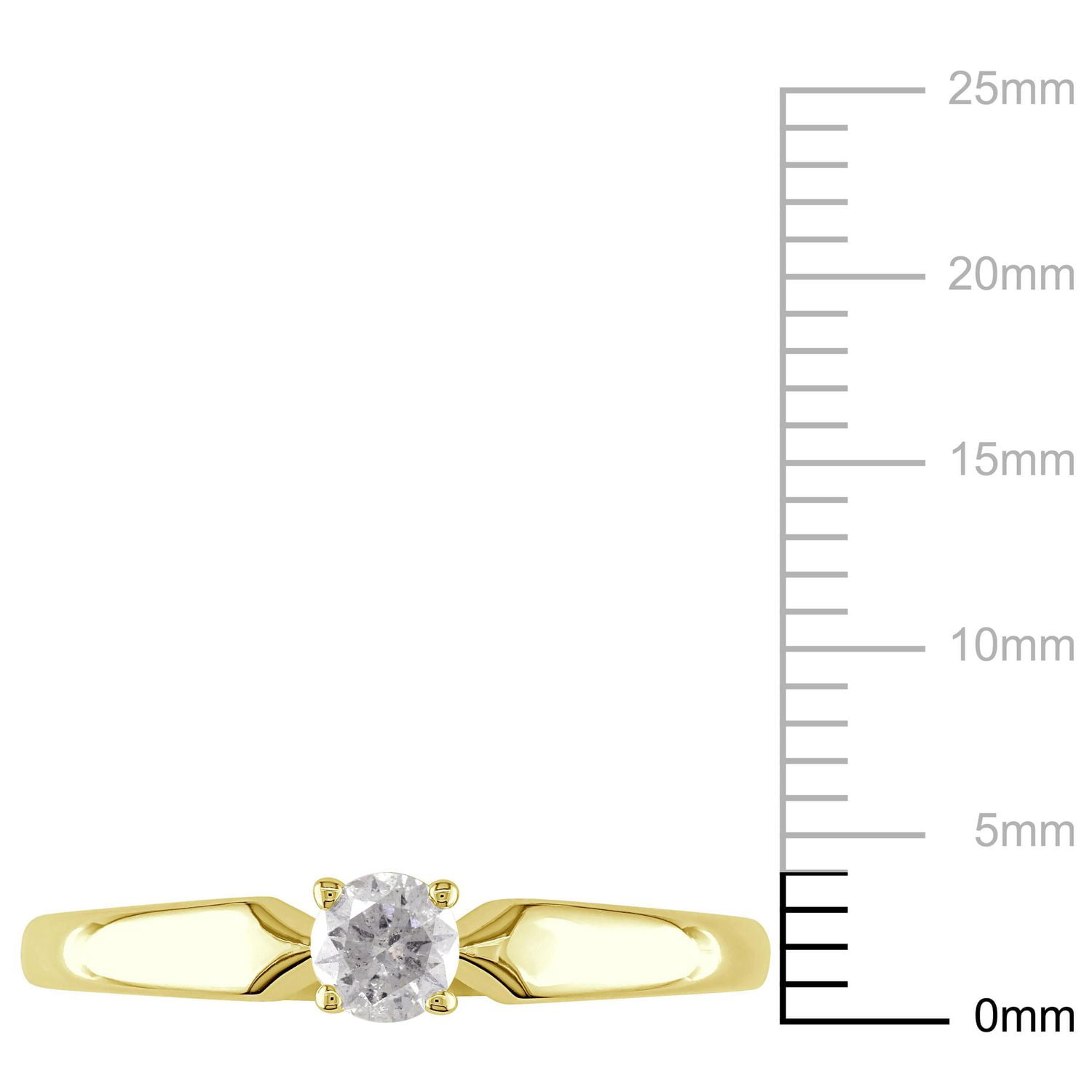 Bague de fiançailles solitaire Miabella avec diamants 1/5 CT poids total en or jaune 10K