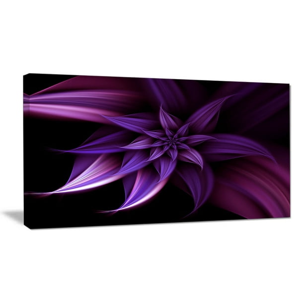 Tableau sur toile imprimée florale numérique Design Art Paysage Fleur fractale mauve