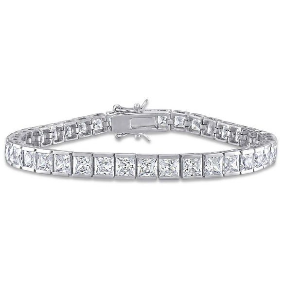 Bracelet tennis Miabella avec zircone cubique 26-2/5 CT PBT en argent sterling