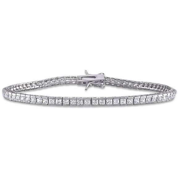 Miabella 18-1/4 Carat T.G.W. Cubic Zirconia Sterling Silver Tennis Bracelet