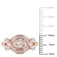 Bague de forme infini Tangelo avec morganite 0,80 CT PBT et diamants 0,20 CT poids total en argent sterling plaqué de rhodium rosé – image 3 sur 5