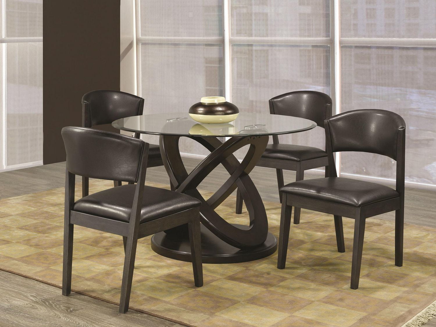 Topline Home Furnishings Grey Round Glass Top Table Walmart Canada