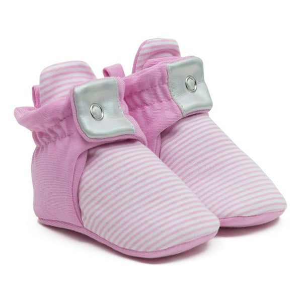 Robeez Baby, Infant Jersey Cotton Snap Bootie Stripe Light Pink