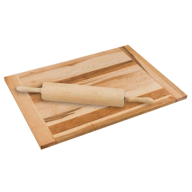 Planche à découper en bois d'érable canadien de Labell – ensemble boulanger : planche à pâtisserie et rouleau à pâte